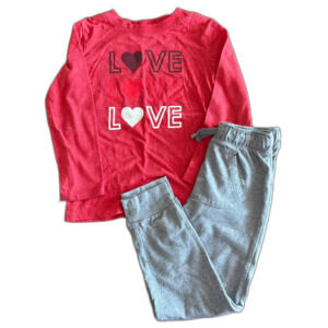 Cat & Jack Valentine's Day Shirt & Pants Outfit Kids' 5T